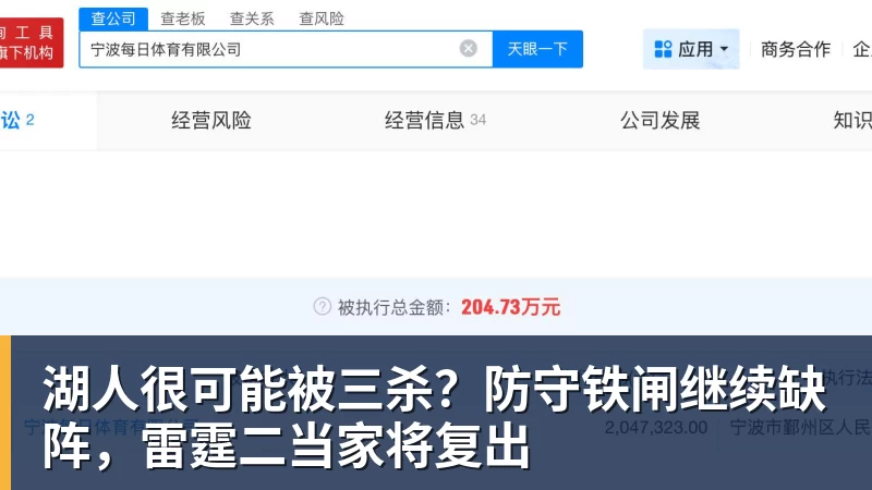 mk体育湖人很可能被三杀？防守铁闸继续缺阵，雷霆二当家将复出